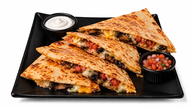 Mushroom Quesadilla.